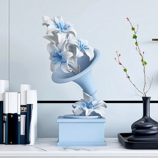 Interior Home Decoration Flower Statue Ornament-GraffitiWallArt