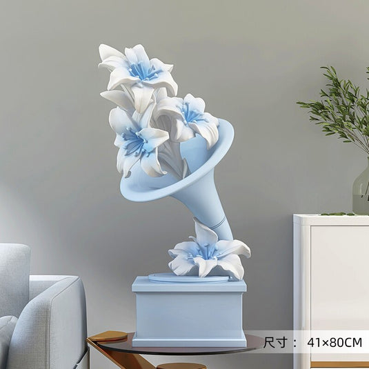 Interior Home Decoration Flower Statue Ornament-GraffitiWallArt