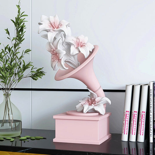 Interior Home Decoration Flower Statue Ornament-GraffitiWallArt