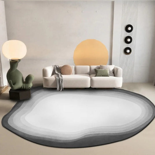 Italian Designer Oval Linear Rug: A Statement of Luxury and Style