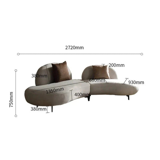 Italian Retro Style Arc Combination Sofa Set-GraffitiWallArt