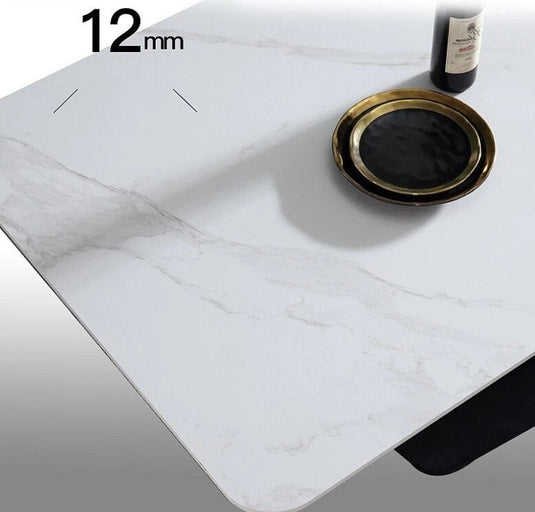 Italian Rock Slab Faux Marble 'The Slate' Dining Table-GraffitiWallArt