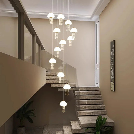 Jelly Fish Staircase Chandelier Lighting Decor-GraffitiWallArt