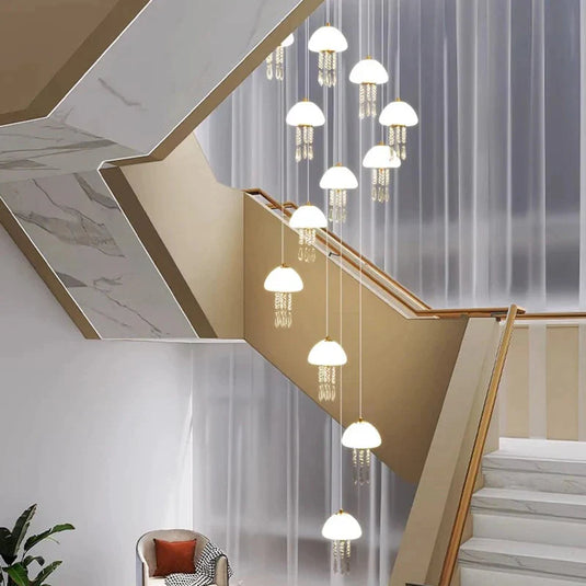 Jelly Fish Staircase Chandelier Lighting Decor-GraffitiWallArt