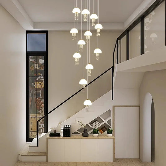 Jelly Fish Staircase Chandelier Lighting Decor-GraffitiWallArt