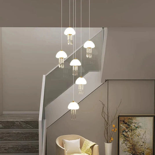 Jelly Fish Staircase Chandelier Lighting Decor-GraffitiWallArt