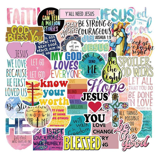 Jesus Christian Religion Stickers Pack - Famous Waterproof Bundle-GraffitiWallArt