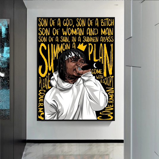 Jid J.I.D Rapper Singer Canvas Wall Art-GraffitiWallArt