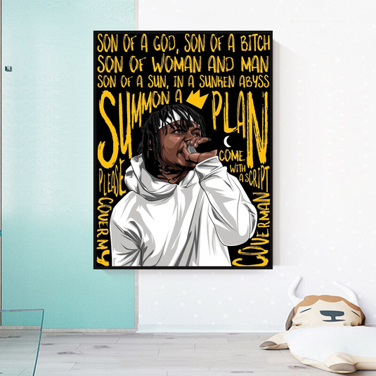 Jid J.I.D Rapper Singer Canvas Wall Art-GraffitiWallArt