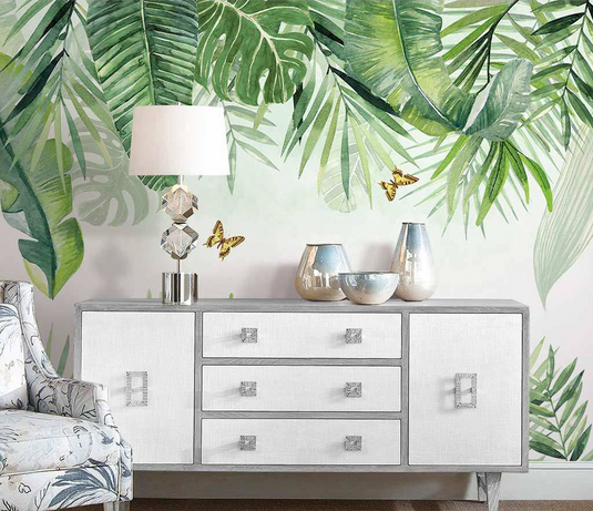 Jungle leafs Wallpaper Murals-GraffitiWallArt