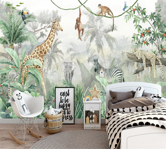 Jungle Safari Adventure Wallpaper-GraffitiWallArt