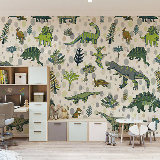 Jurassic Wallpaper: Dinosaur-Themed Wallpaper-GraffitiWallArt