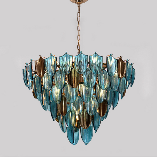 K9 Crystal Leaf Chandelier: Exquisite Lighting Fixture-GraffitiWallArt