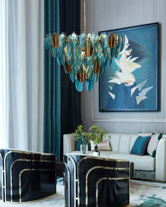 K9 Crystal Leaf Chandelier: Exquisite Lighting Fixture-GraffitiWallArt