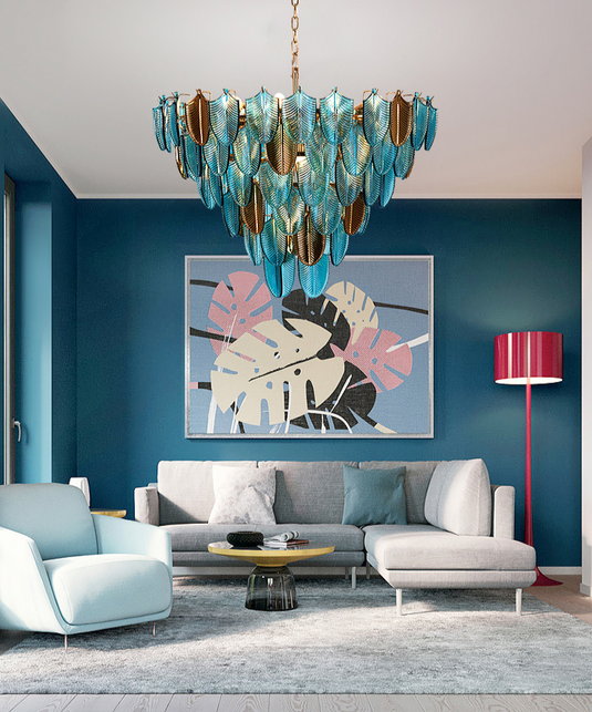 K9 Crystal Leaf Chandelier: Exquisite Lighting Fixture-GraffitiWallArt