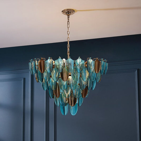 K9 Crystal Leaf Chandelier: Exquisite Lighting Fixture-GraffitiWallArt