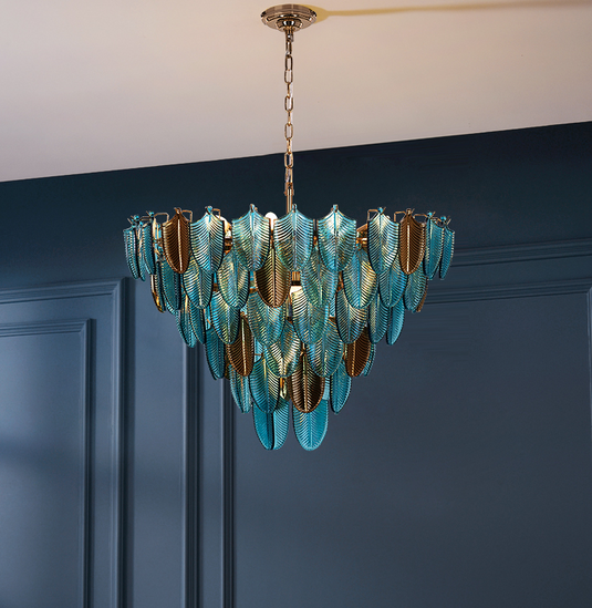 K9 Crystal Leaf Chandelier: Exquisite Lighting Fixture-GraffitiWallArt