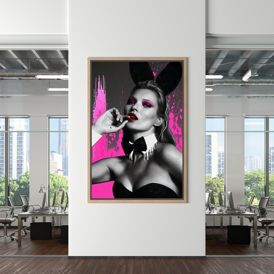 Kate Moss Bunny Girl Model Paris Canvas Wall Art-GraffitiWallArt