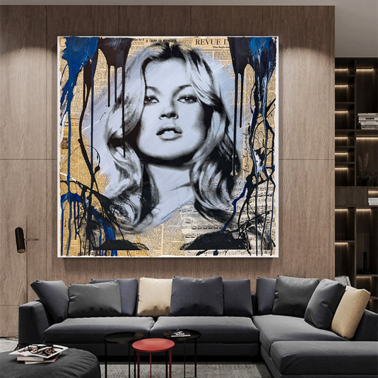 Kate Moss Canvas Wall Art: Banksy-inspired home decor-GraffitiWallArt