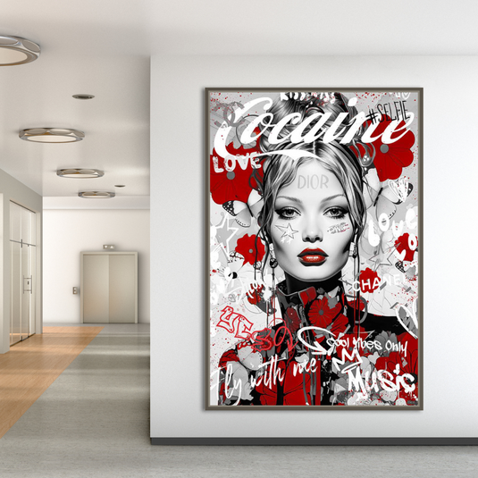 Kate Moss Canvas Wall Art - Perfect to express your love.-GraffitiWallArt