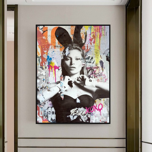 Kate Moss Graffiti Canvas Wall Art-GraffitiWallArt