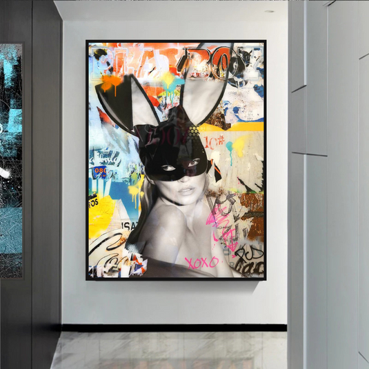 Kate Moss Graffiti Canvas Wall Art-GraffitiWallArt