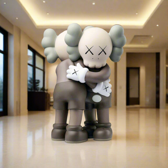 KAWS Hug Together Vinyl Figure Black-GraffitiWallArt