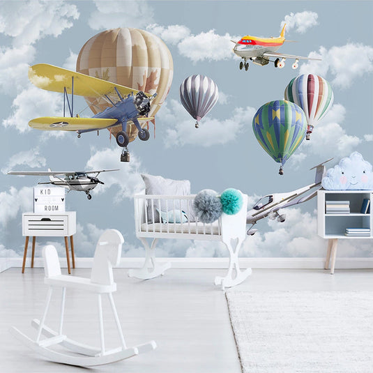 Kids Air Balloon Wallpaper - Create an Enchanting Space-GraffitiWallArt