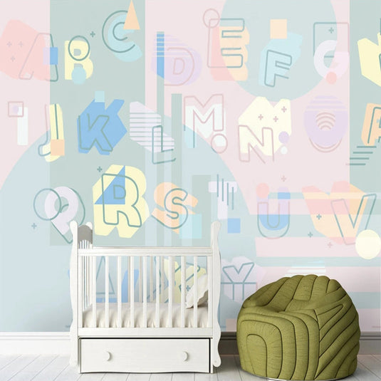 Kids Learning ABCD Nursery Wallpaper - Enhance Learning-GraffitiWallArt