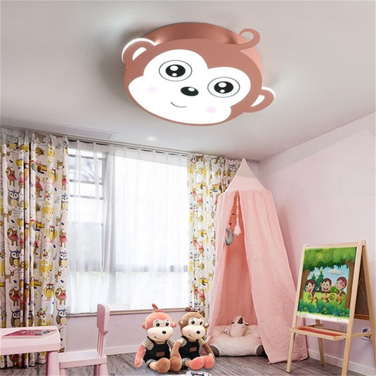 Kids Monkey Ceiling Light | Kids Room Decor Lights-GraffitiWallArt