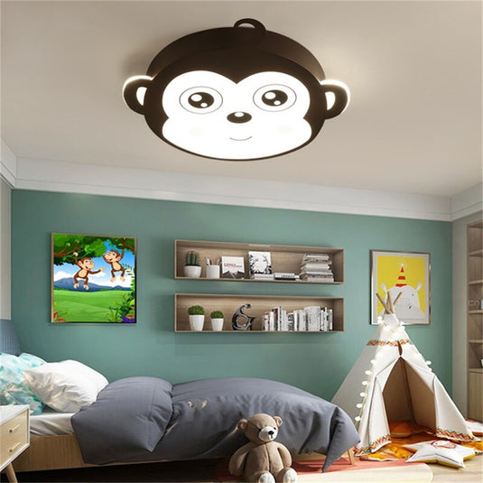 Kids Monkey Ceiling Light | Kids Room Decor Lights-GraffitiWallArt