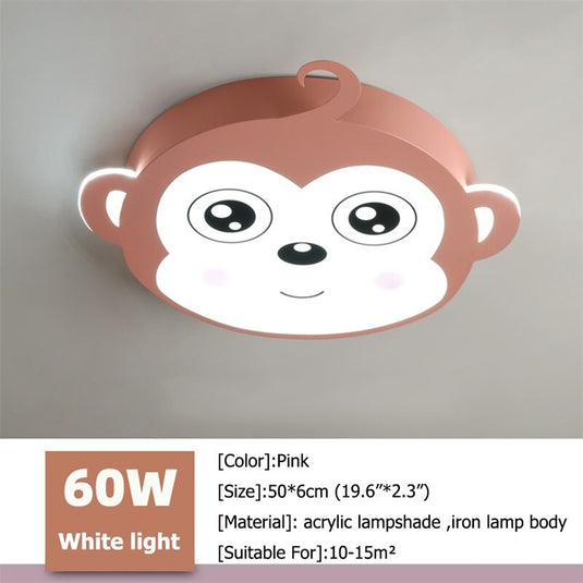 Kids Monkey Ceiling Light | Kids Room Decor Lights-GraffitiWallArt