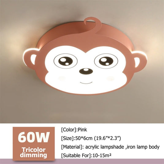 Kids Monkey Ceiling Light | Kids Room Decor Lights-GraffitiWallArt