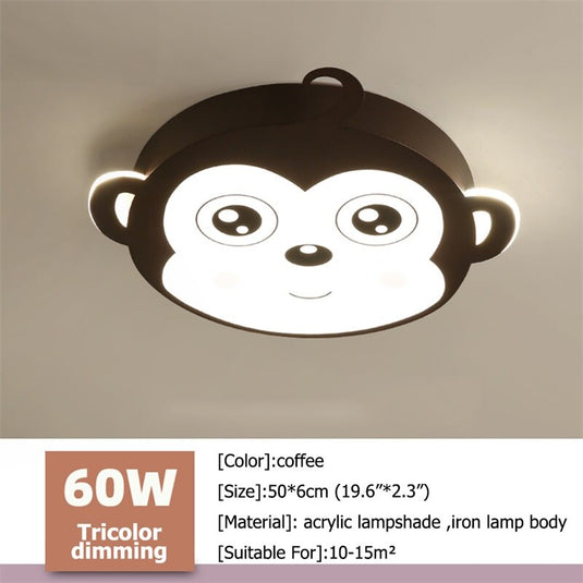 Kids Monkey Ceiling Light | Kids Room Decor Lights-GraffitiWallArt