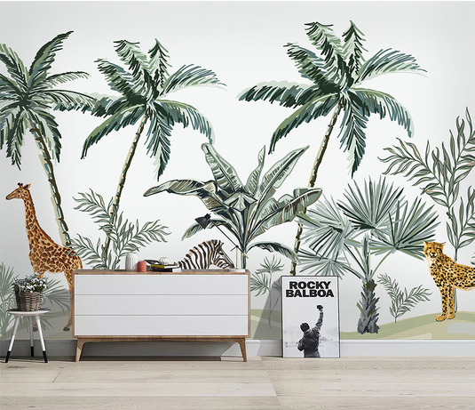 Kids Room Jungle Safari Wallpaper Murals-GraffitiWallArt