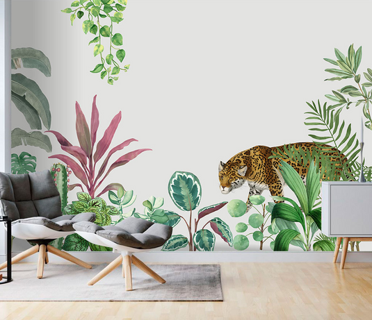 Kids Room Jungle Scene Wallpaper Murals-GraffitiWallArt