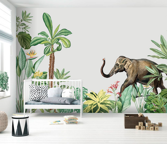 Kids Room Jungle Theme Wallpaper Murals-GraffitiWallArt