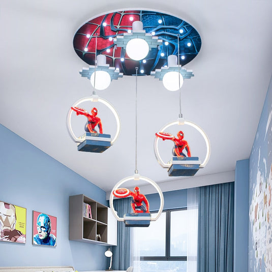 Kids Spiderman Ceiling Light | Kids Room Decor Lights-GraffitiWallArt