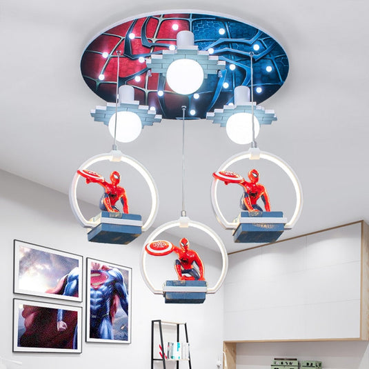 Kids Spiderman Ceiling Light | Kids Room Decor Lights-GraffitiWallArt