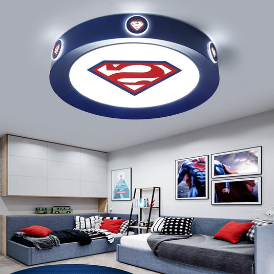 Kids Superman / Captain America Ceiling Light | Kids Room Decor Lights-GraffitiWallArt