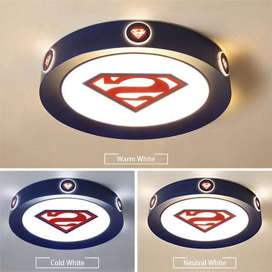 Kids Superman / Captain America Ceiling Light | Kids Room Decor Lights-GraffitiWallArt