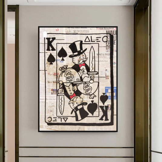 King of Spades Poker - Mr Monopoly Canvas Art-GraffitiWallArt