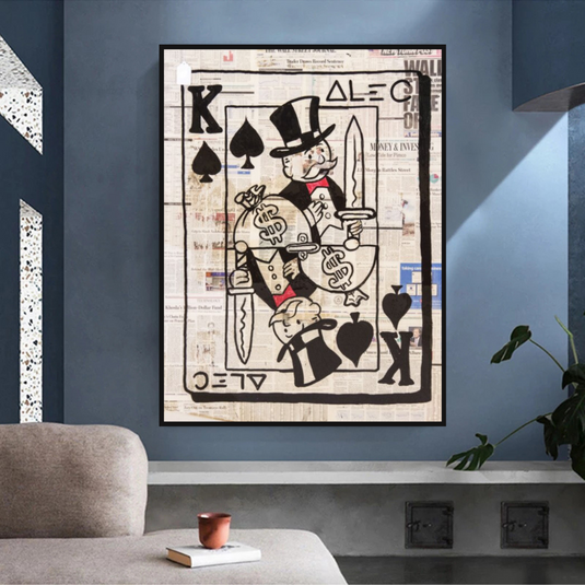 King of Spades Poker - Mr Monopoly Canvas Art-GraffitiWallArt