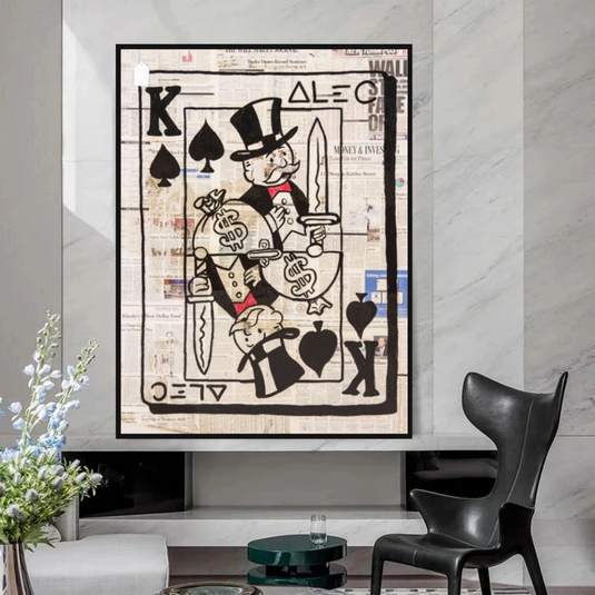 King of Spades Poker - Mr Monopoly Canvas Art-GraffitiWallArt