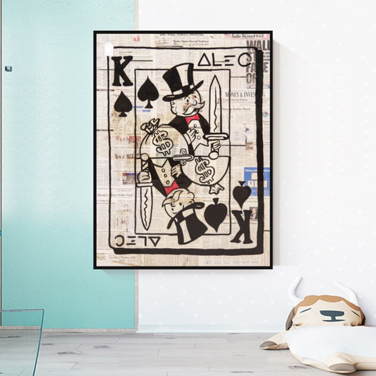 King of Spades Poker - Mr Monopoly Canvas Art-GraffitiWallArt