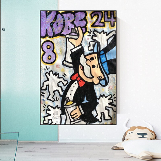 Kobe: Mr Monopoly Canvas Wall Art ‚Äì Exclusive Design-GraffitiWallArt