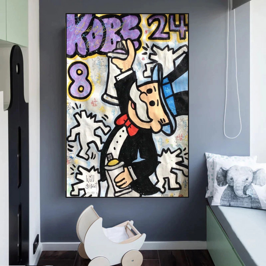 Kobe: Mr Monopoly Canvas Wall Art ‚Äì Exclusive Design-GraffitiWallArt