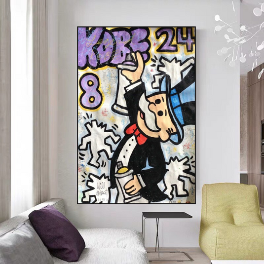 Kobe: Mr Monopoly Canvas Wall Art ‚Äì Exclusive Design-GraffitiWallArt