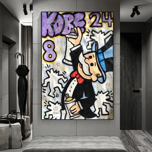 Kobe: Mr Monopoly Canvas Wall Art ‚Äì Exclusive Design-GraffitiWallArt