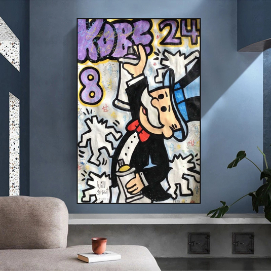 Kobe: Mr Monopoly Canvas Wall Art ‚Äì Exclusive Design-GraffitiWallArt